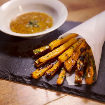 Oven baked Sweet Potato Fries with Honey Mustard Sauce